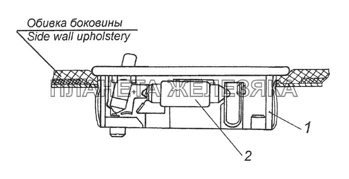 54105-3714002-24 Установка плафона освещения спального места КамАЗ-4308 (2008)